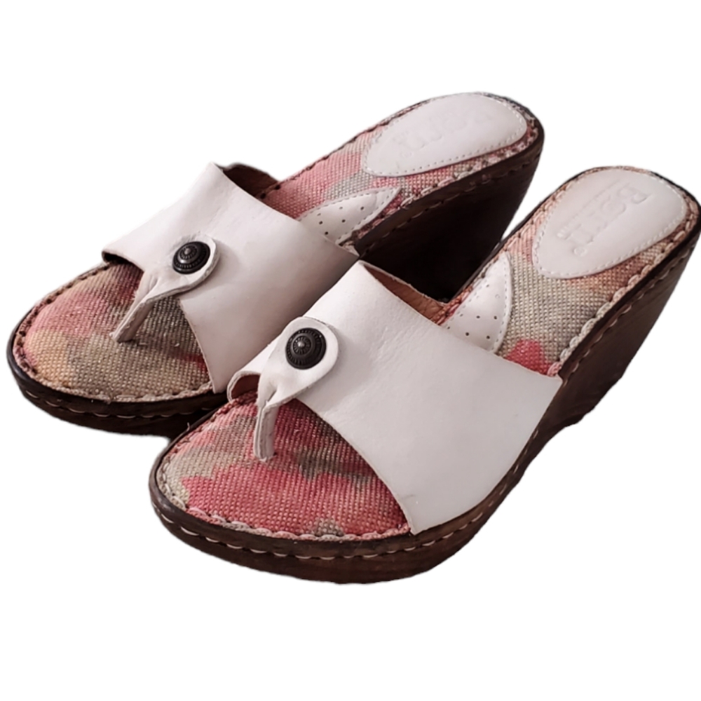 Women's White Wedge Sandals